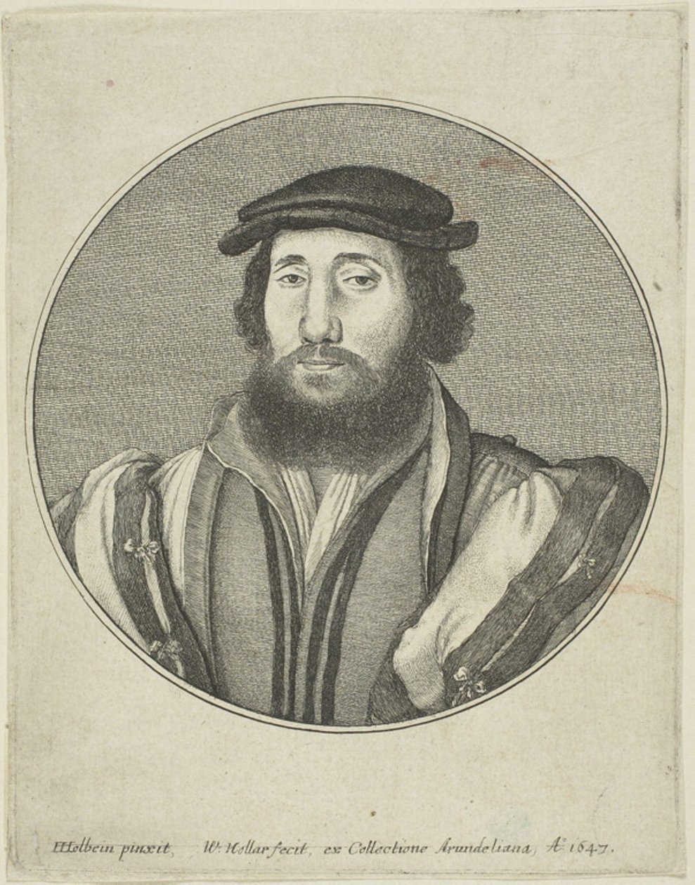 Uomo barbuto da Wenceslaus Hollar