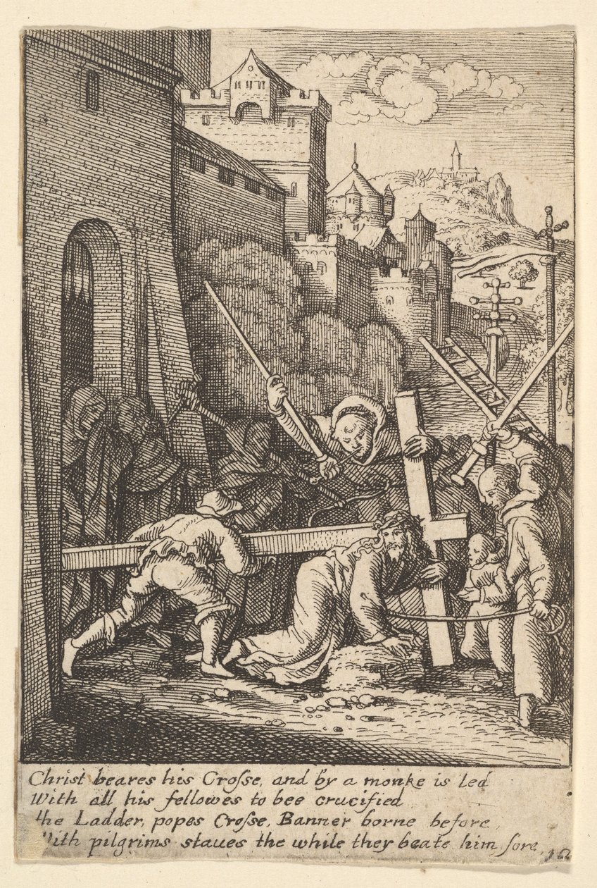 Portare la croce da Wenceslaus Hollar