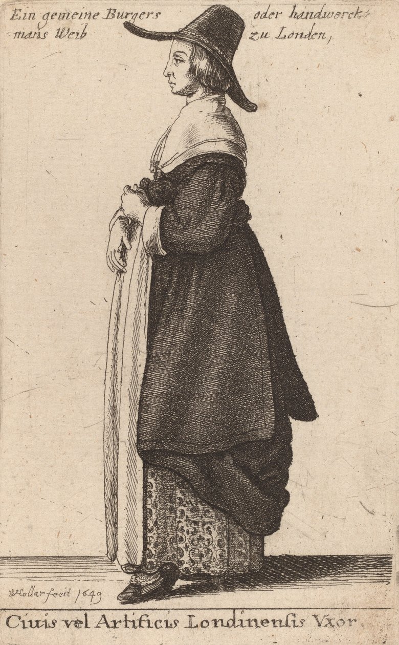 Moglie di un Cittadino o Artigiano Londinese, 1643 da Wenceslaus Hollar