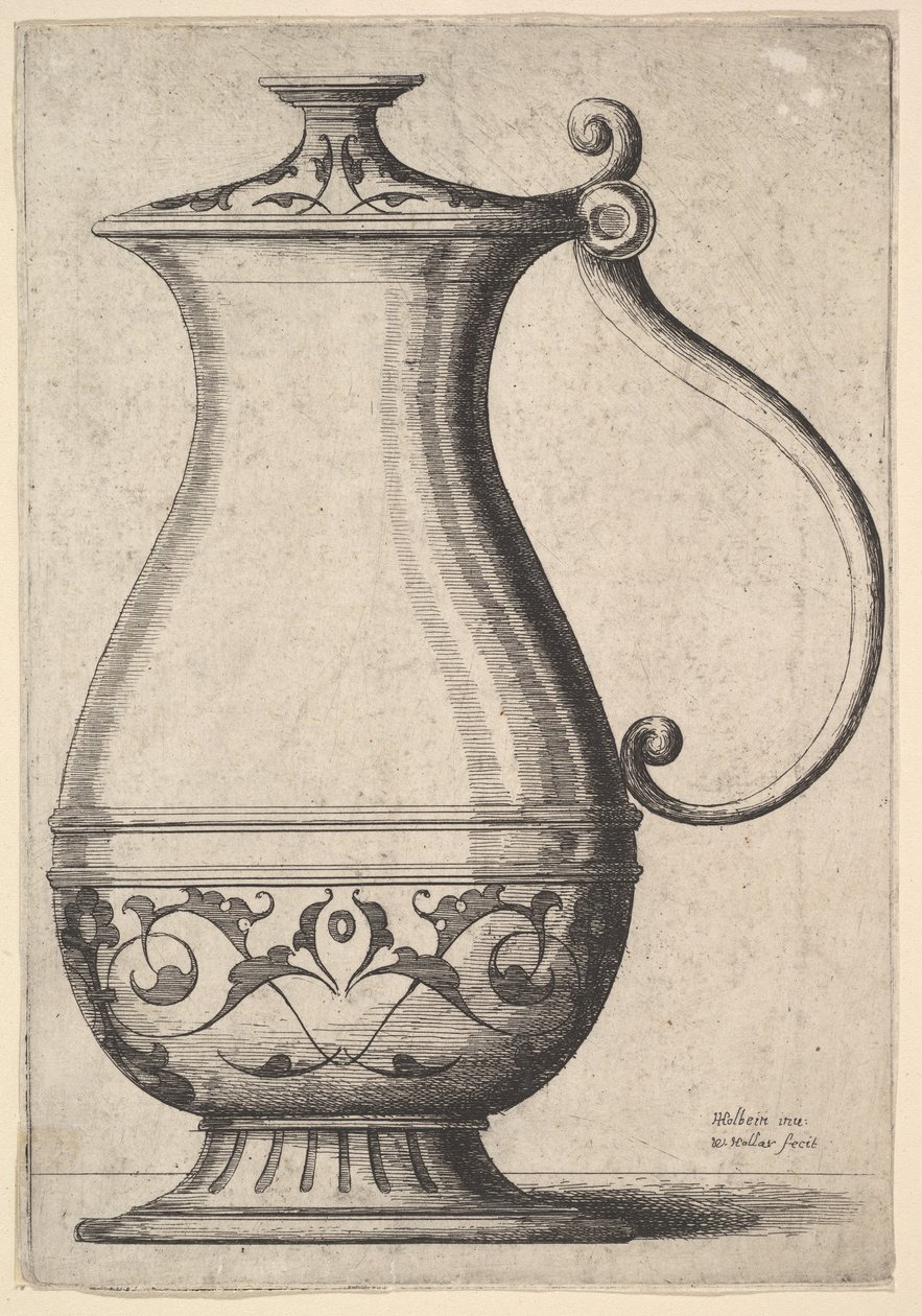 Brocca con arabeschi alla base, 1625-77 da Wenceslaus Hollar