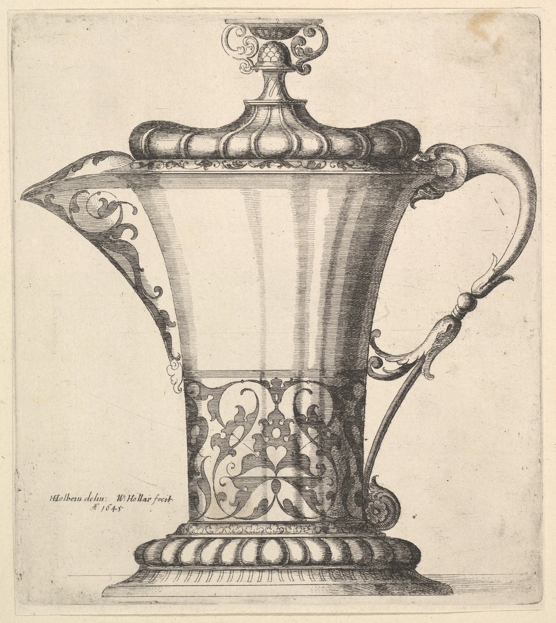 Brocca con beccuccio largo, 1645 da Wenceslaus Hollar