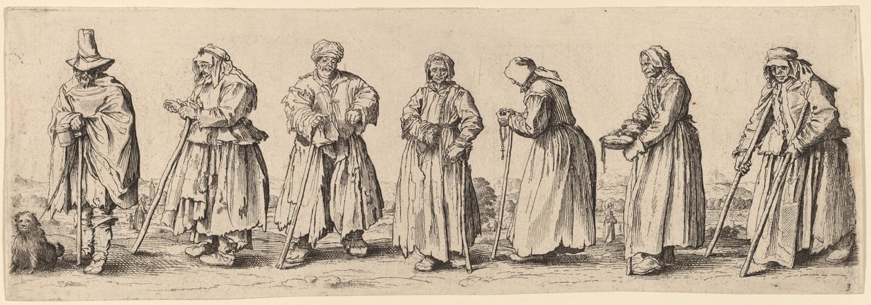 Mendicanti uomini e donne da Wenceslaus Hollar