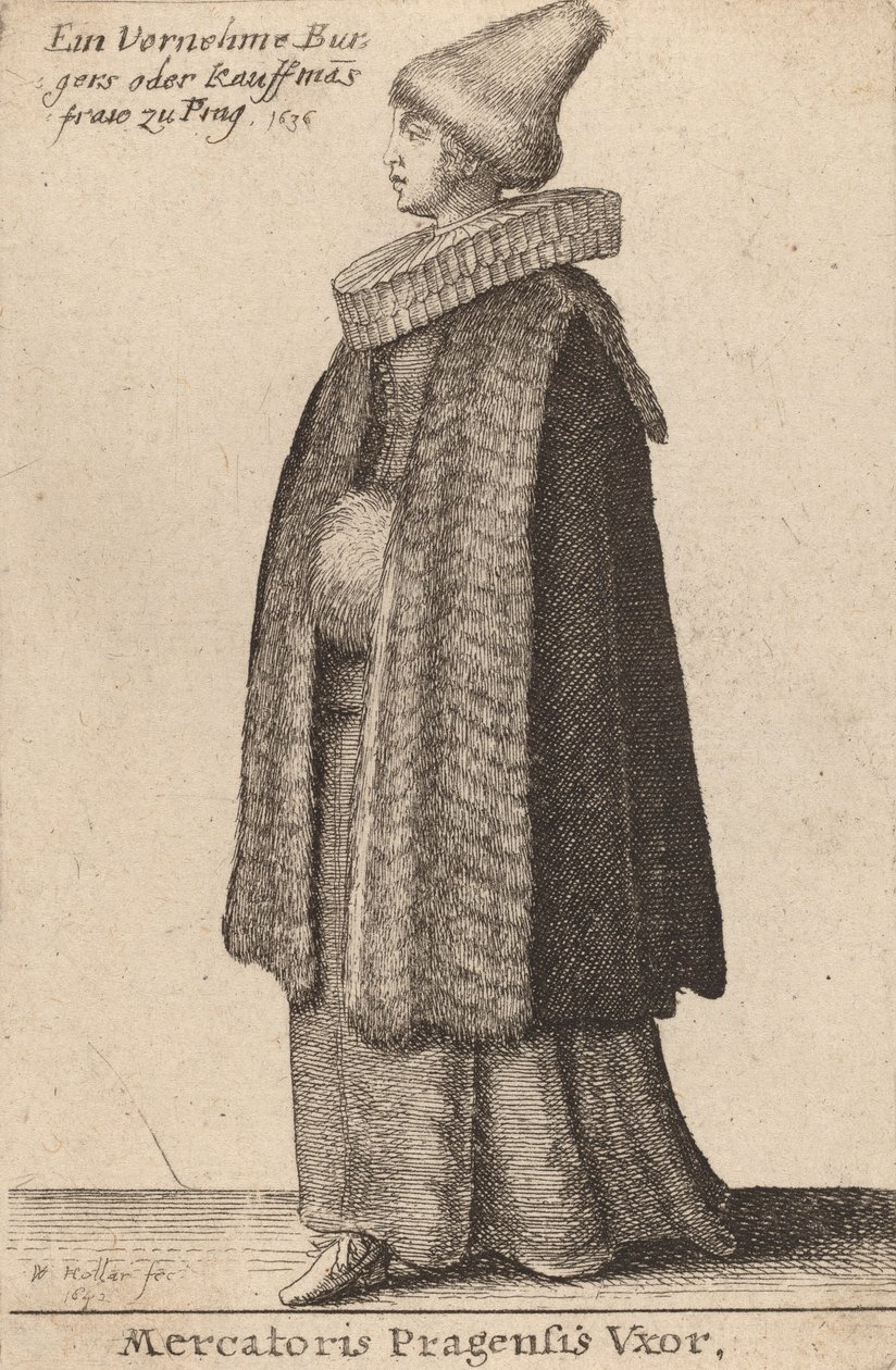 Mercatoris Pragensis Vxor, 1642 da Wenceslaus Hollar