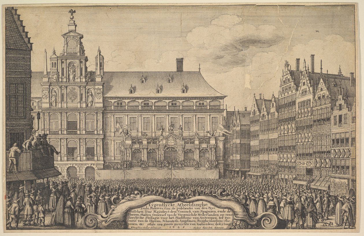 Proclamazione del trattato di Münster, 1648 da Wenceslaus Hollar