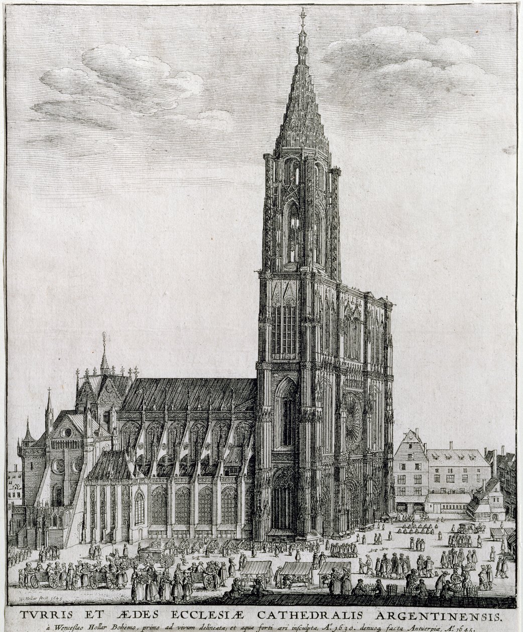 Cattedrale di Strasburgo, 1645 da Wenceslaus Hollar
