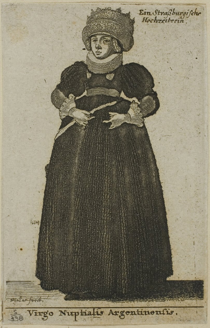 Donna di Strasburgo in abito da sposa da Wenceslaus Hollar