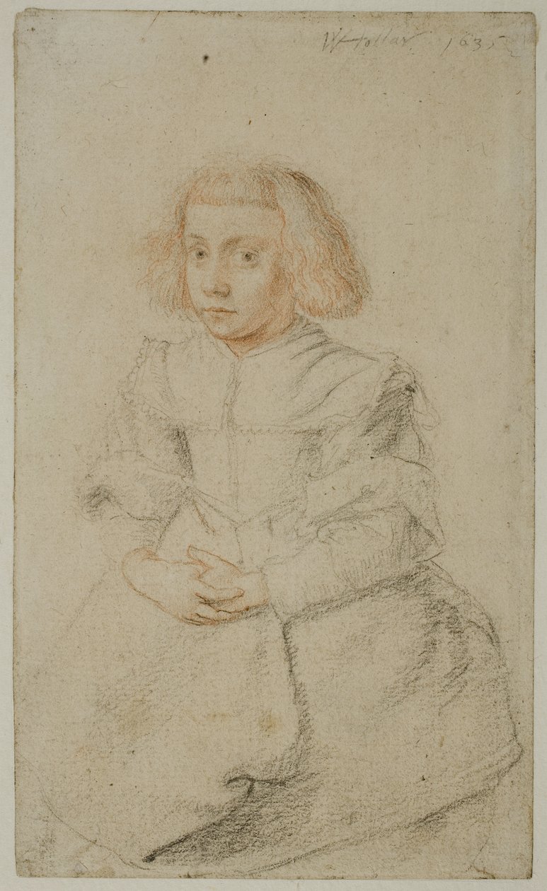 Studio di una ragazza seduta, 1635 da Wenceslaus Hollar