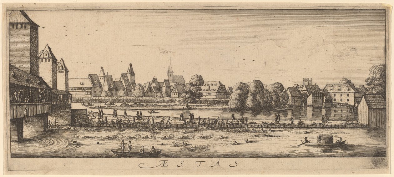Estate: Il luogo del bagno da Wenceslaus Hollar