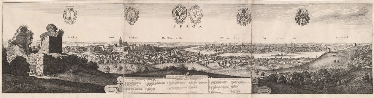 La Grande Veduta di Praga da Wenceslaus Hollar