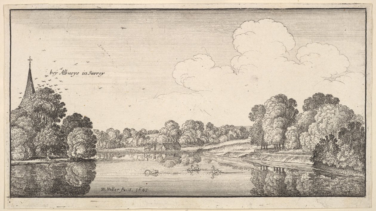 Vedute della campagna vicino ad Albury, Surrey da Wenceslaus Hollar