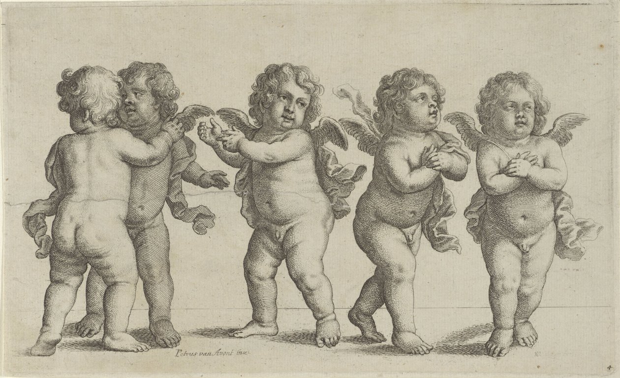 Cinque cherubini (Paedopaegnion) da Wenceslaus Hollar