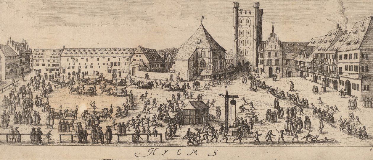 Inverno: Il campo di parata, c. 1628-1629 da Wenceslaus Hollar