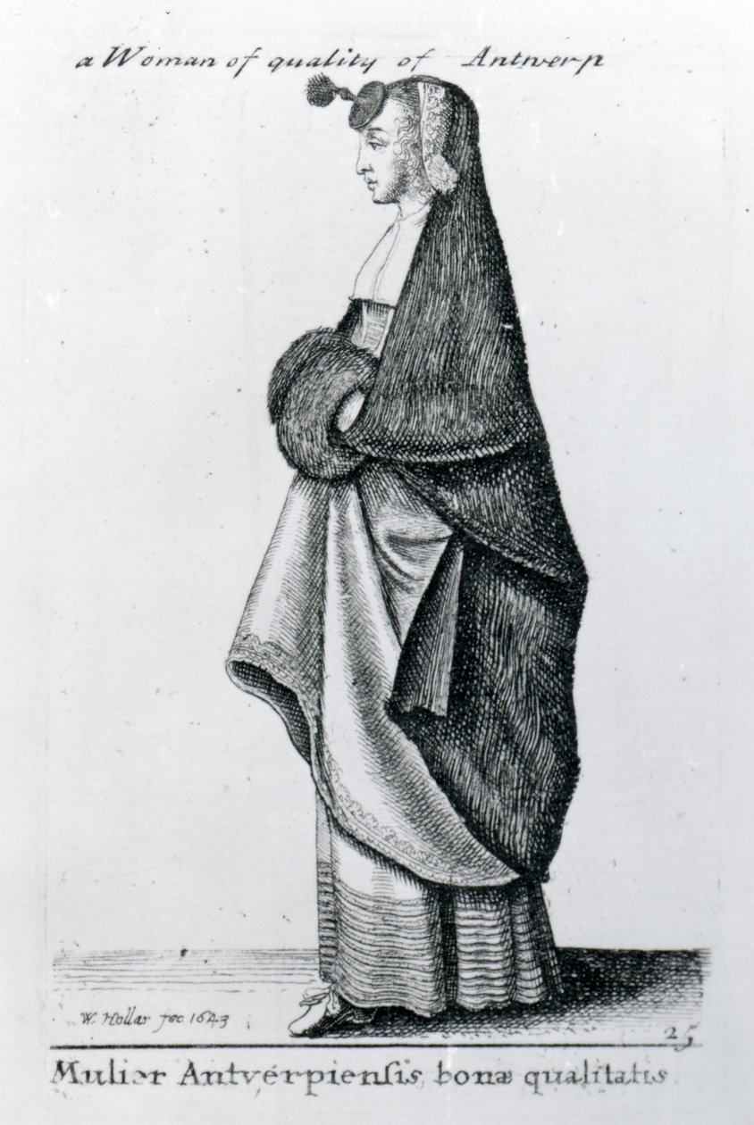 Donna di qualità di Anversa, 1643 da Wenceslaus Hollar