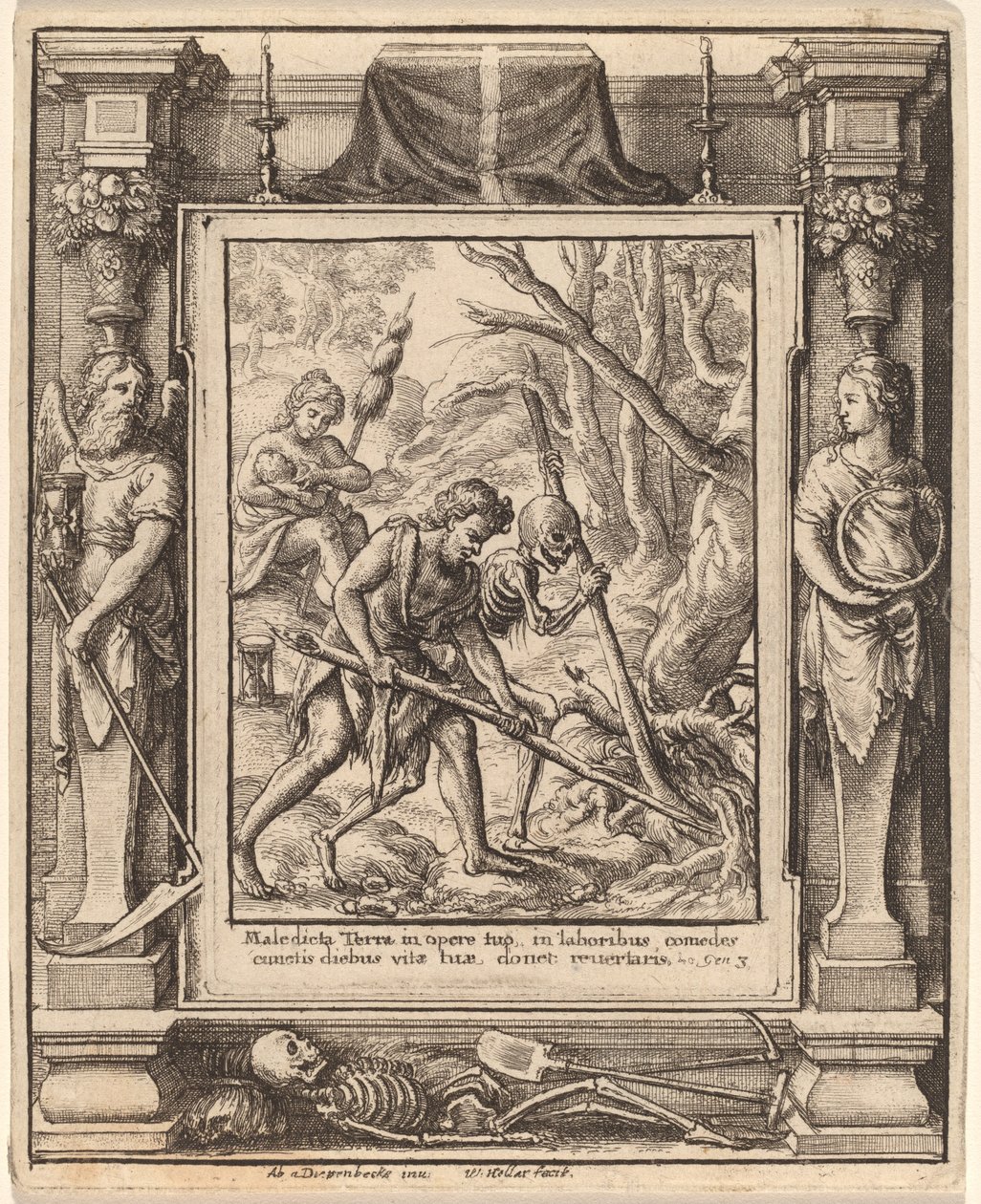 Quando Adamo scavava da Wenceslaus Hollar after Hans Holbein the Younger after Abraham van Diepenbeeck