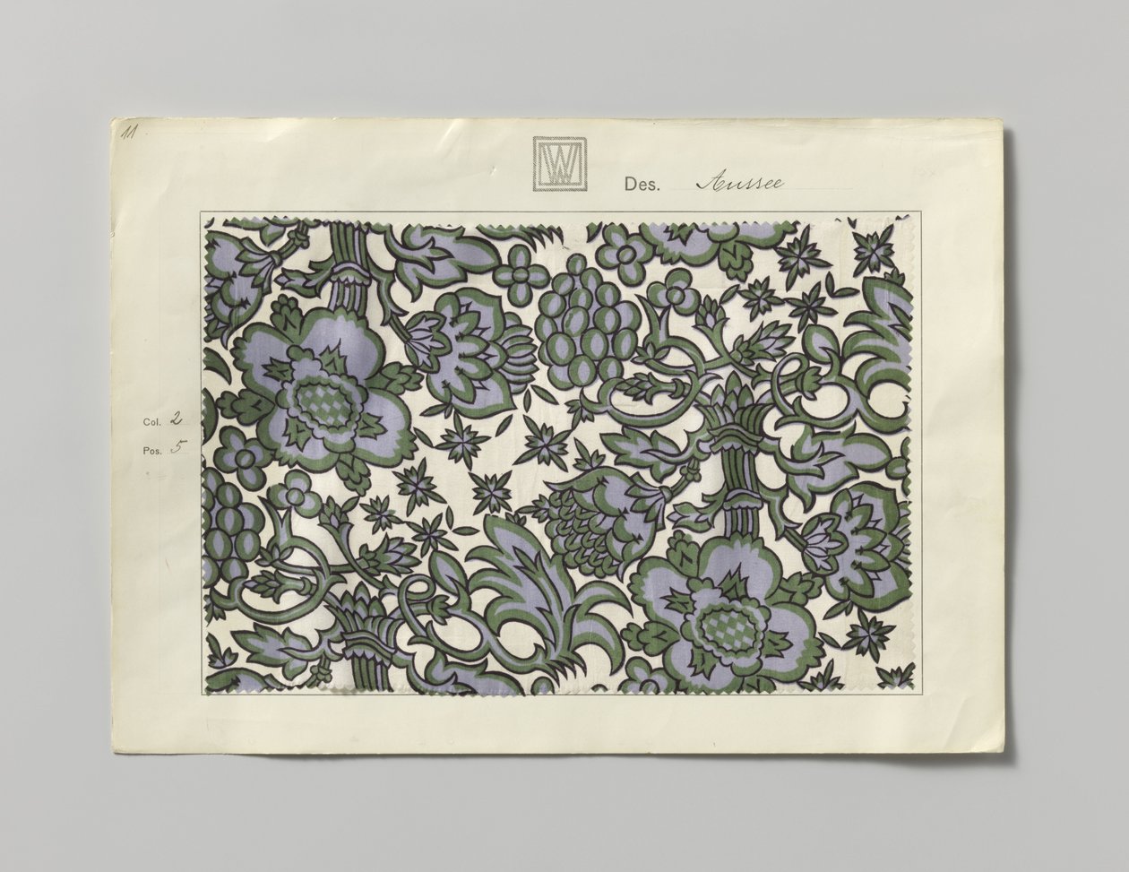 Campione di seta stampata, disegno Aussee da Wiener Werkstätte