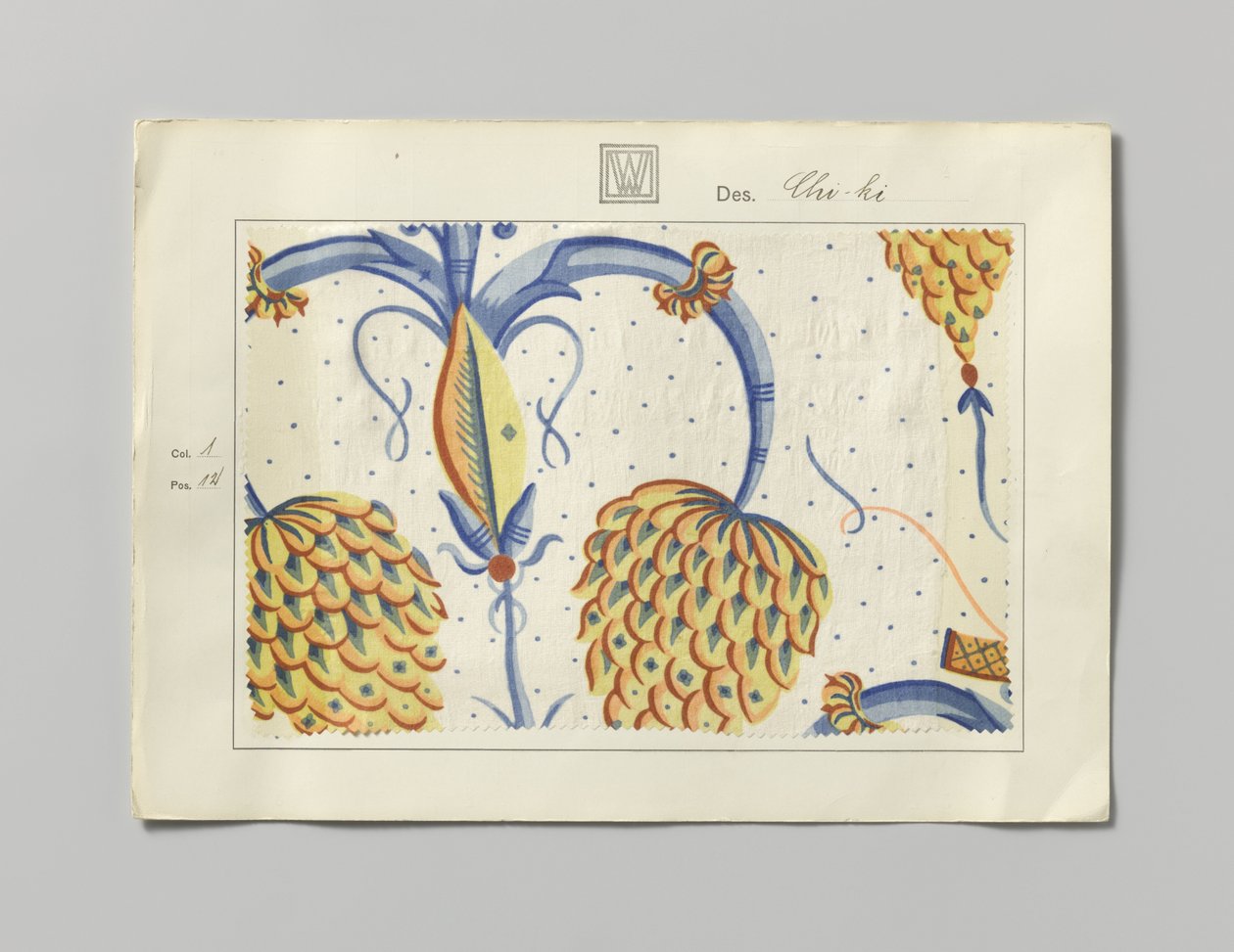 Seta stampata, disegno Chi-ki da Wiener Werkstätte