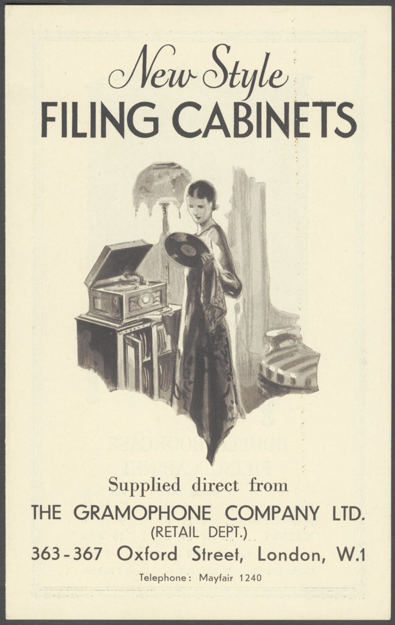 Armadi della Compagnia del Grammofono, anni 1920 da Wilfred Fryer, Curtis Advertising Agency