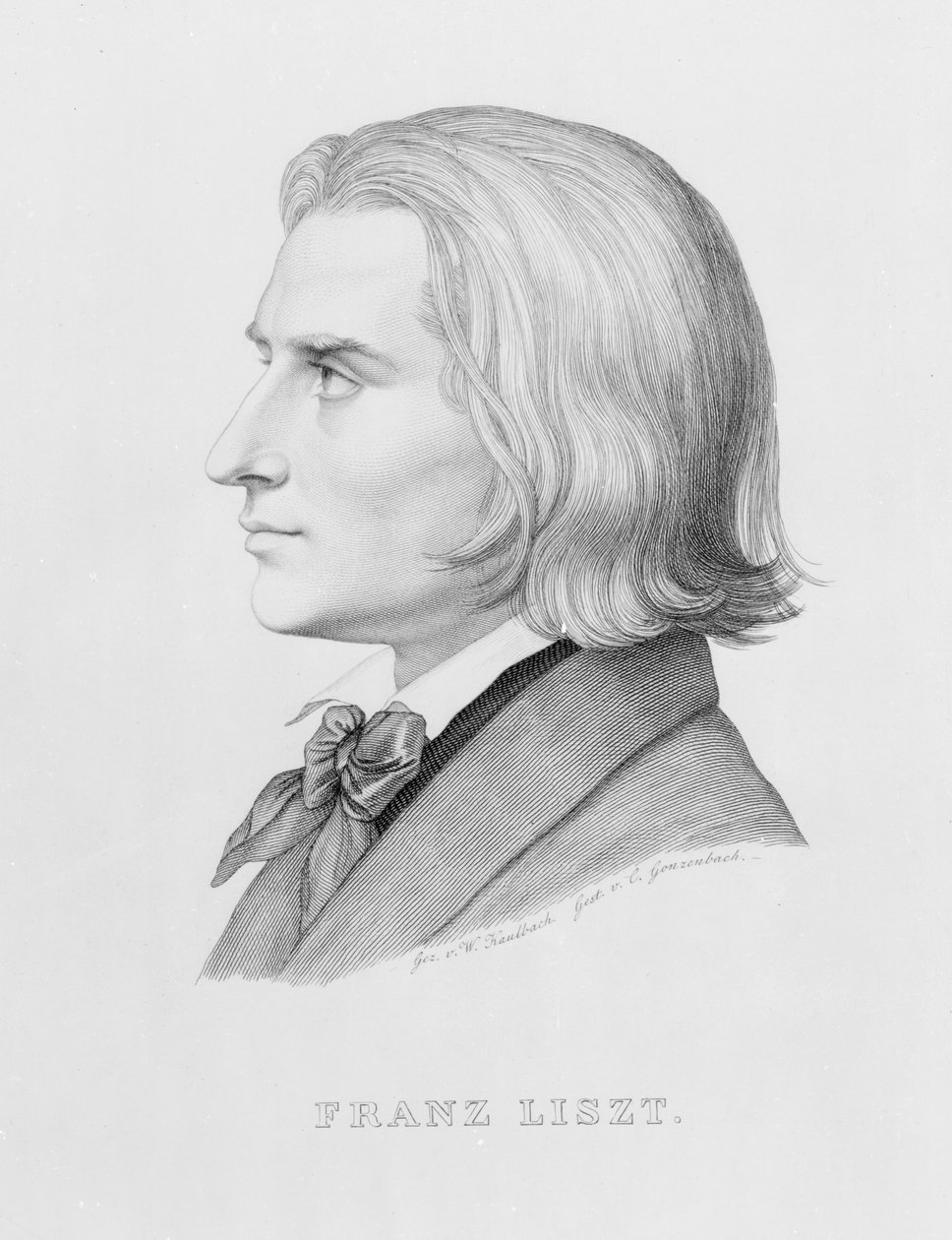 Franz Liszt, inciso da Gonzenbach da Wilhelm von Kaulbach