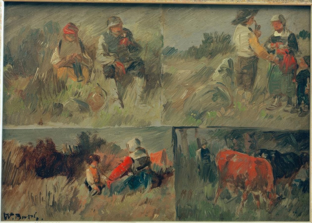 Immagine raccolta: quattro scene rurali da Wilhelm Busch