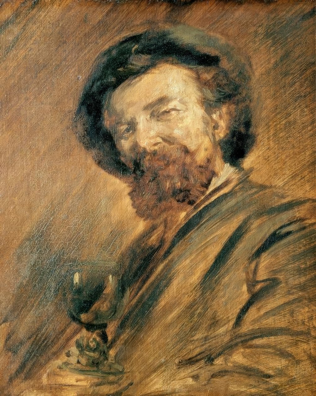 Autoritratto con bicchiere di vino da Wilhelm Busch