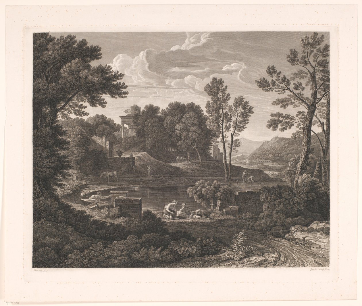 Paesaggio arcadico con monumenti funebri da Wilhelm Friedrich Gmelin