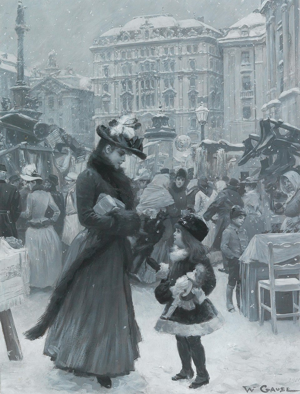 La fiera di Natale Am Hof, 1901 da Wilhelm Gause