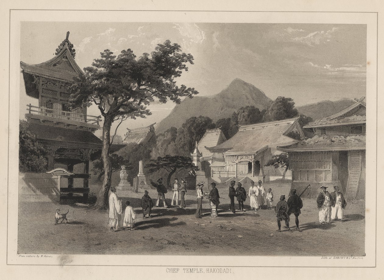 Tempio Principale, Hakodadi, 1855 da Wilhelm Joseph Heine