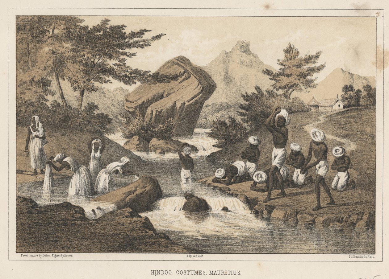 Costumi indù, Mauritius, 1855 da Wilhelm Joseph Heine