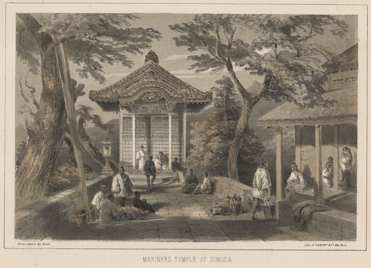 Tempio dei marinai a Simoda, 1855 da Wilhelm Joseph Heine