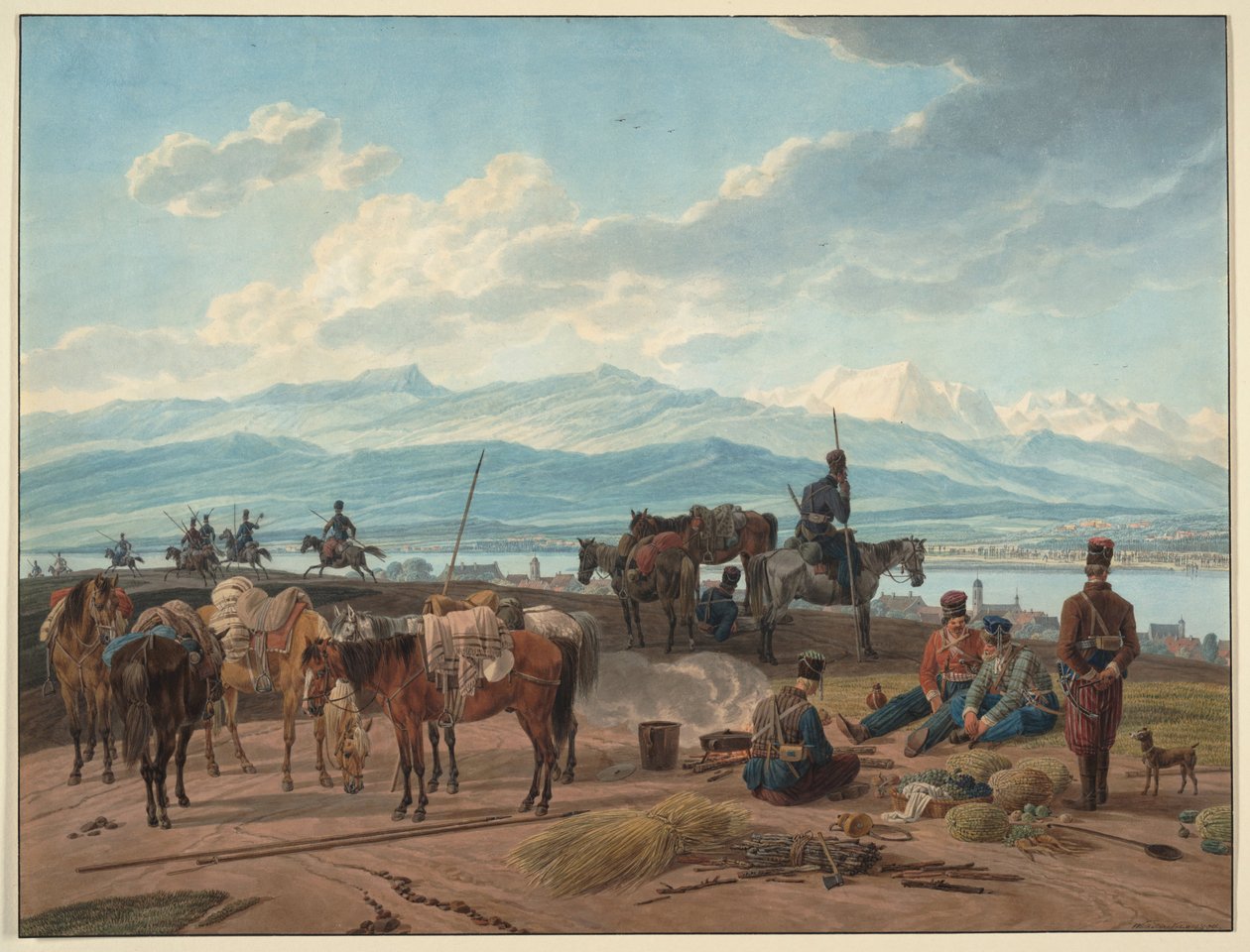 Sosta dei cosacchi russi da Wilhelm Kobell Ritter von