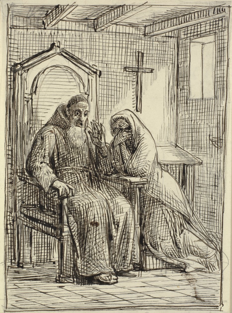Il confessore spaventato da Wilhelm Marstrand