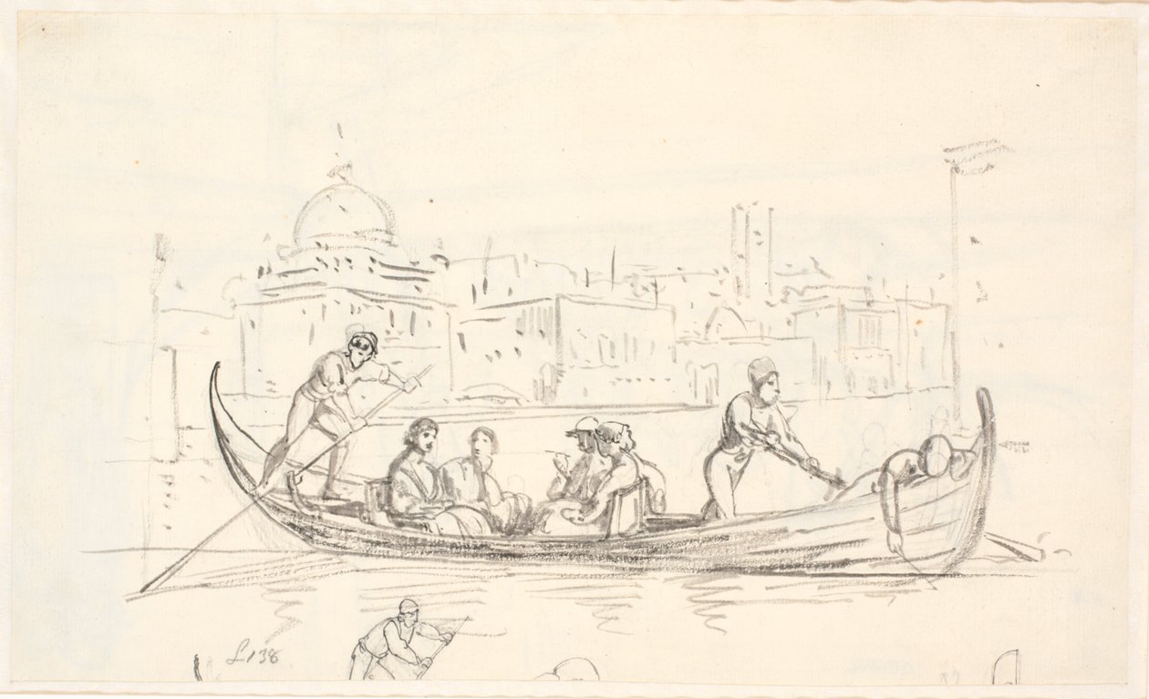 Gondola con due rematori da Wilhelm Marstrand