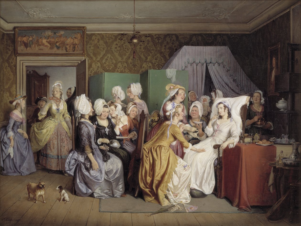 Scena da La stanza del parto di Ludwig Holberg da Wilhelm Marstrand