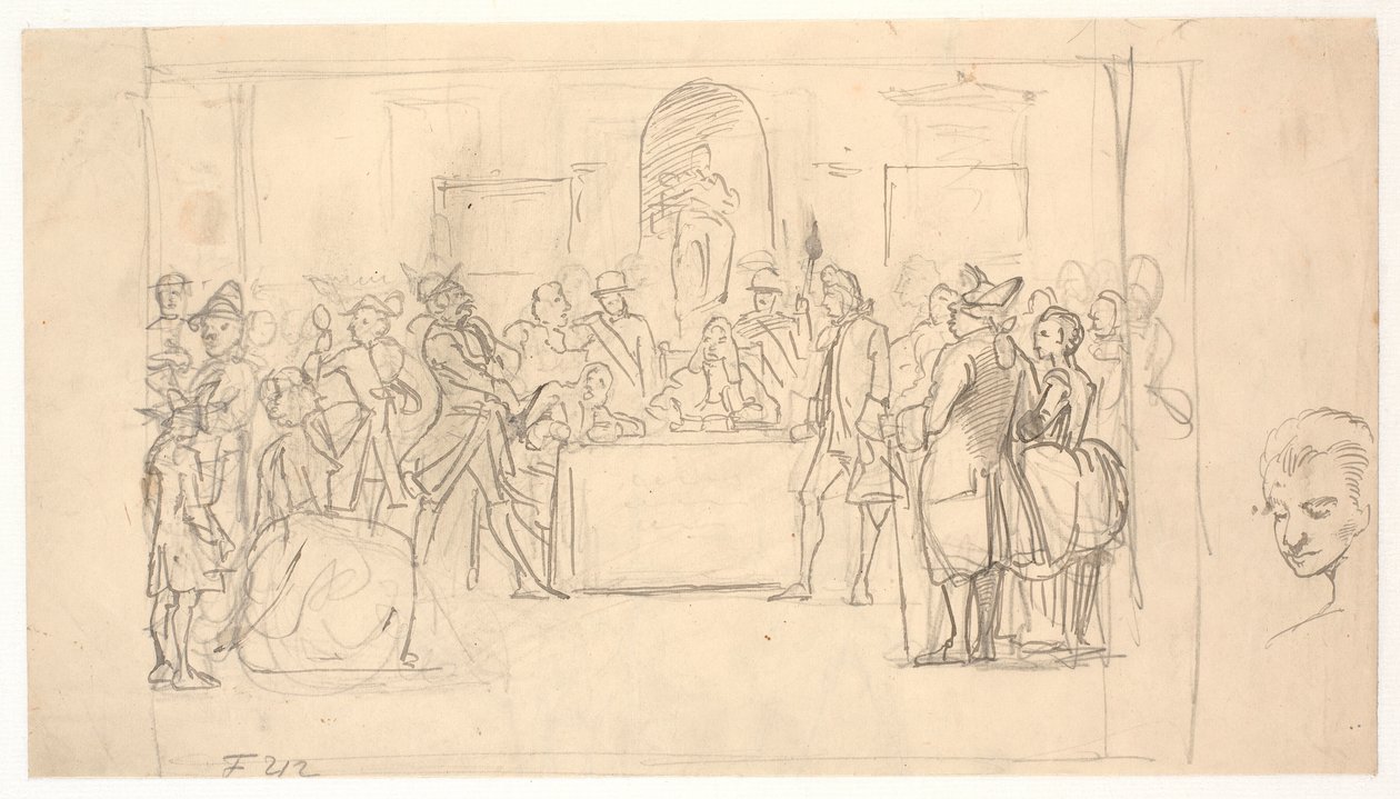 Bozza per la scena finale di Il naufragio felice da Wilhelm Marstrand