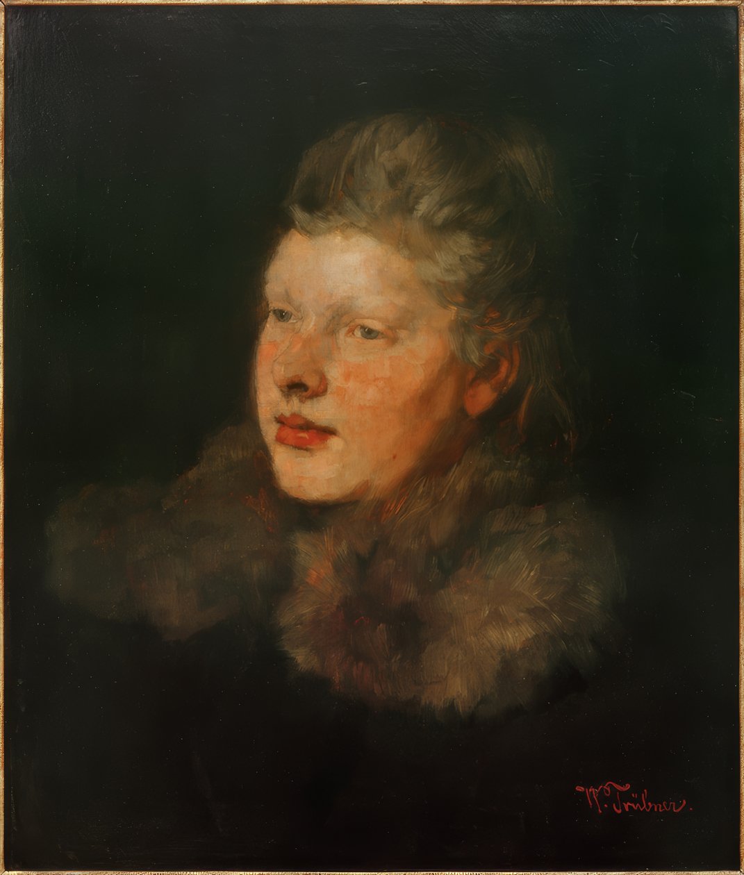 Bionda con pelliccia da Wilhelm Trübner