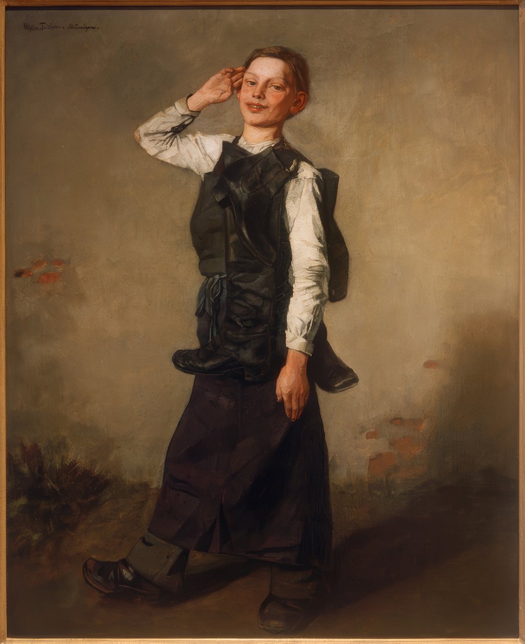 Ragazzo calzolaio da Wilhelm Trübner