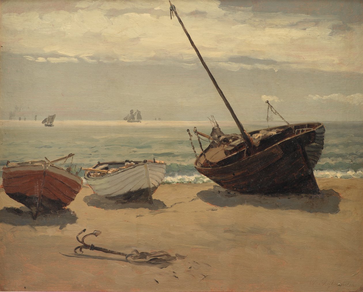 Barche sulla spiaggia. Skagen da Wilhelm Xylander