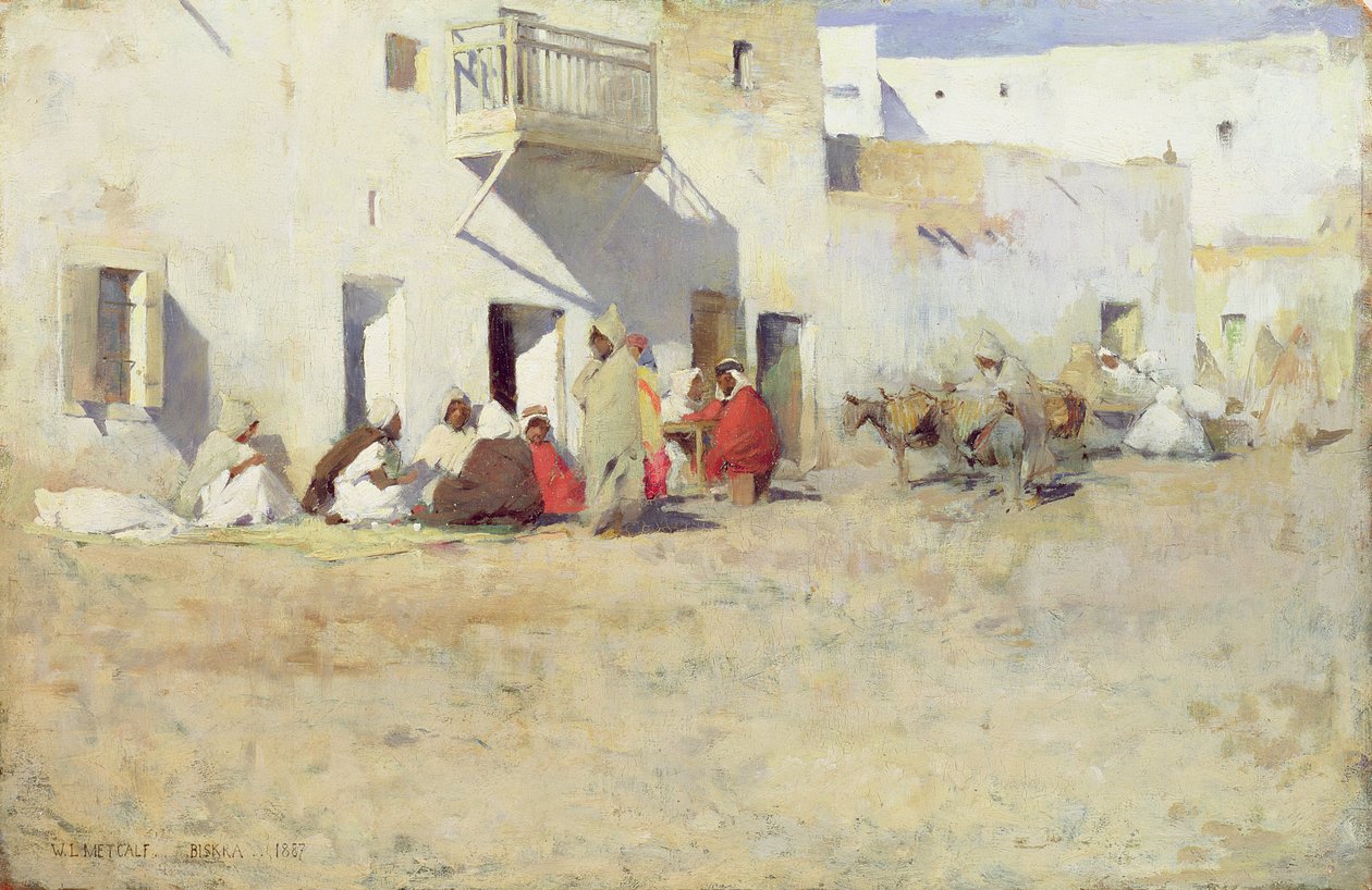 Caffè a Biskra, Algeri, 1887 da Willard Leroy Metcalf