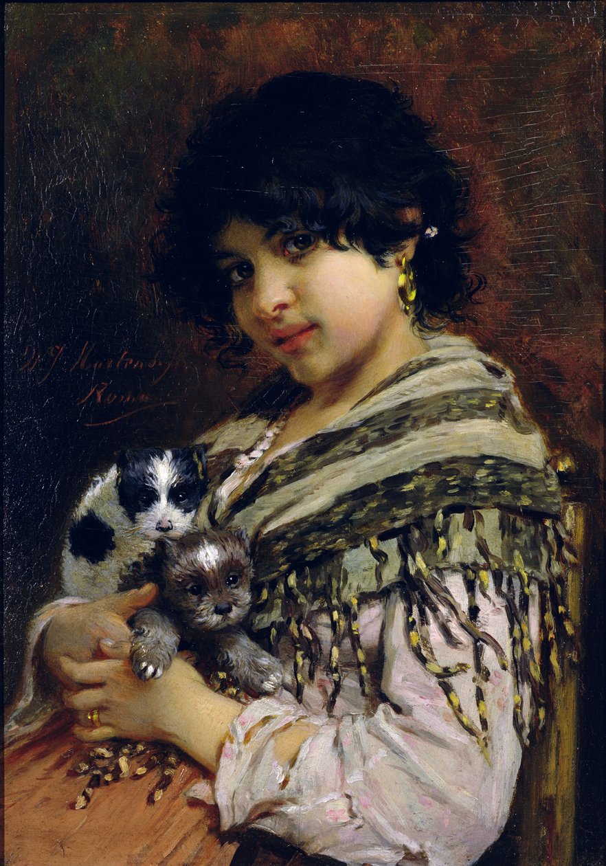 Zingara con due cuccioli da Willem Johannes Martens