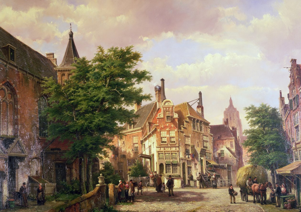 Figure a un incrocio ad Amsterdam da Willem Koekkoek
