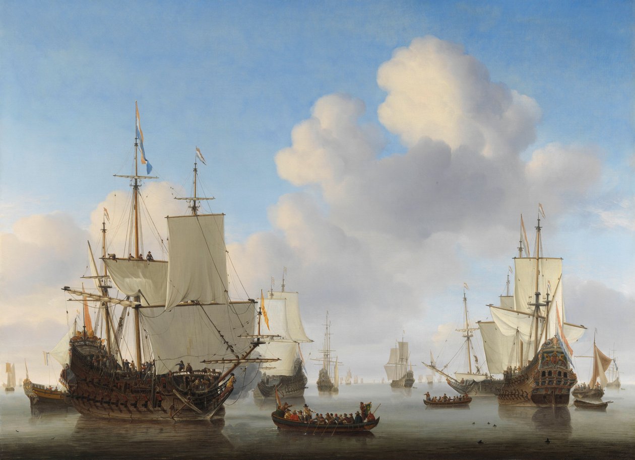 Navi olandesi in un mare calmo, c. 1665 da Willem van de Velde