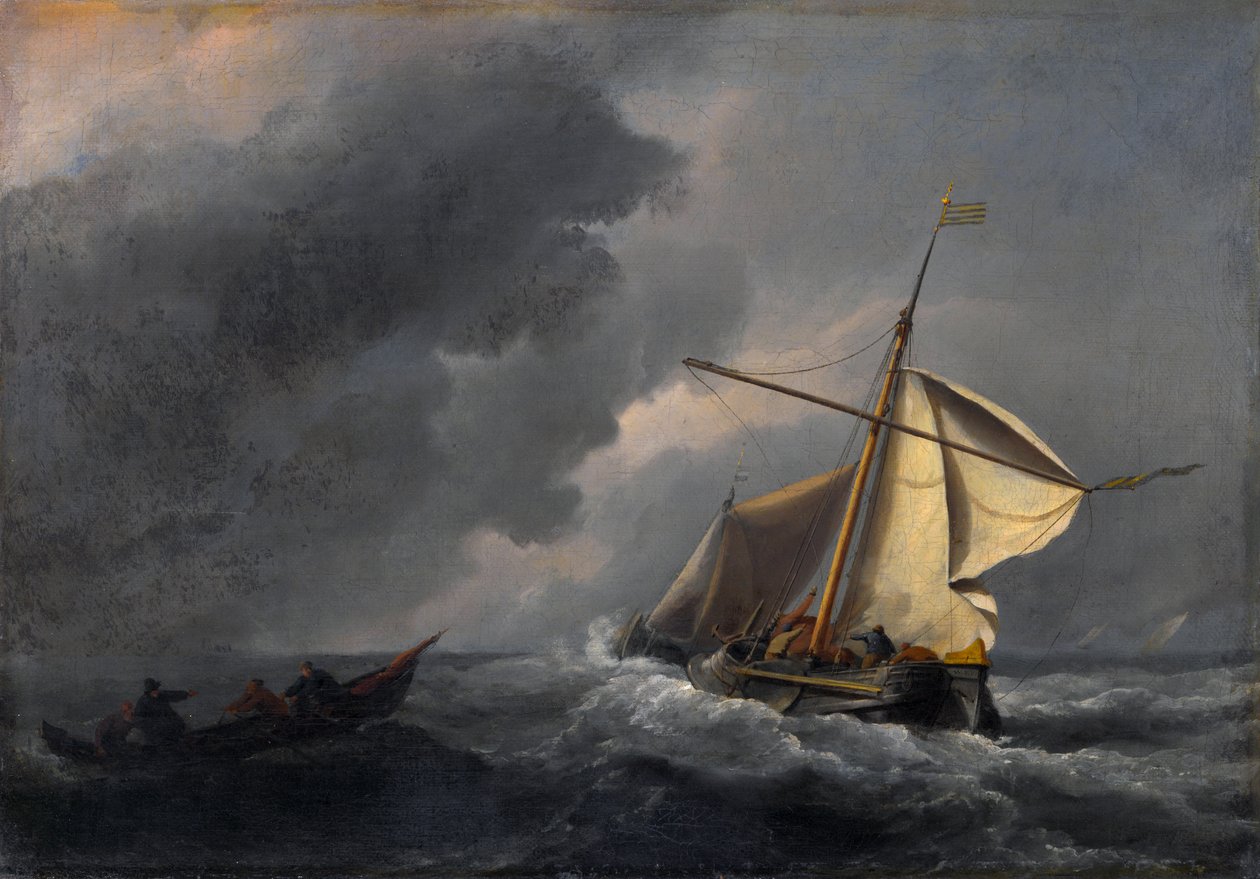 Una nave olandese in una forte brezza da Willem van de Velde the Younger
