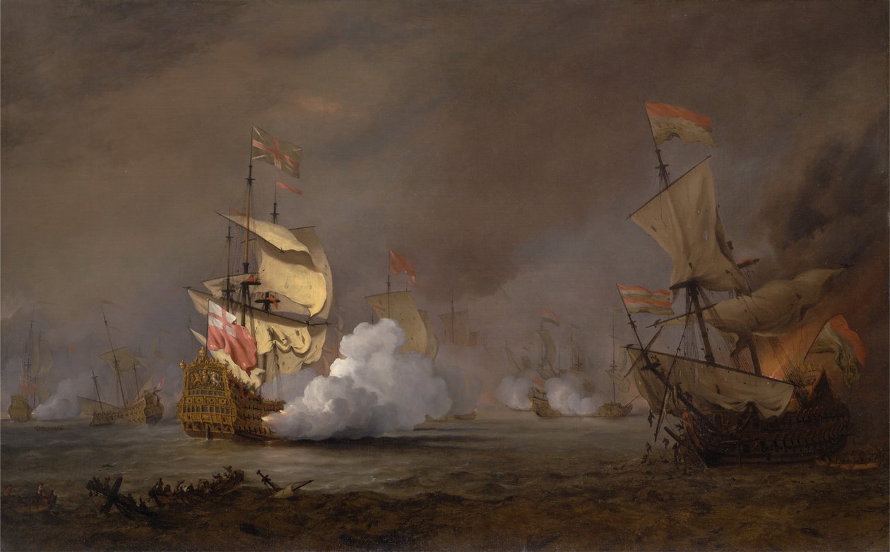 Battaglia navale delle guerre anglo-olandesi da Willem van de Velde the Younger
