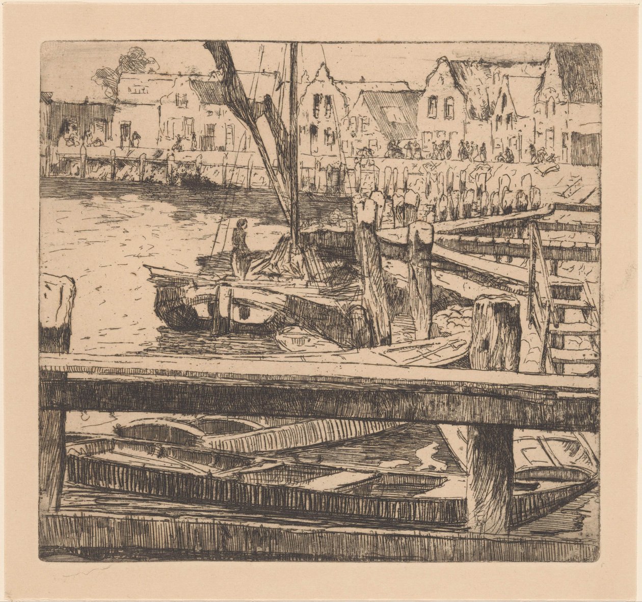 Porto di Volendam da Willem Adrianus Grondhout