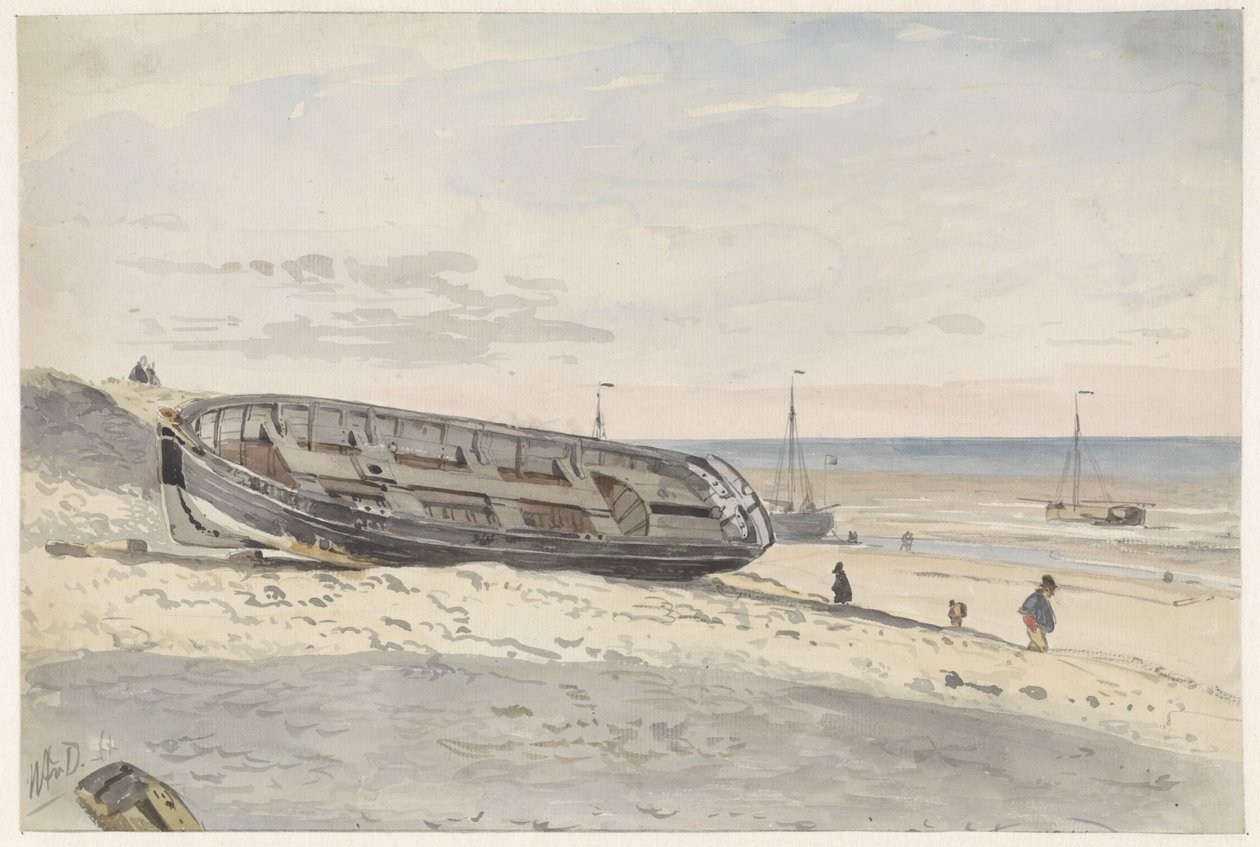 Barche sulla spiaggia da Willem Anthonie van Deventer