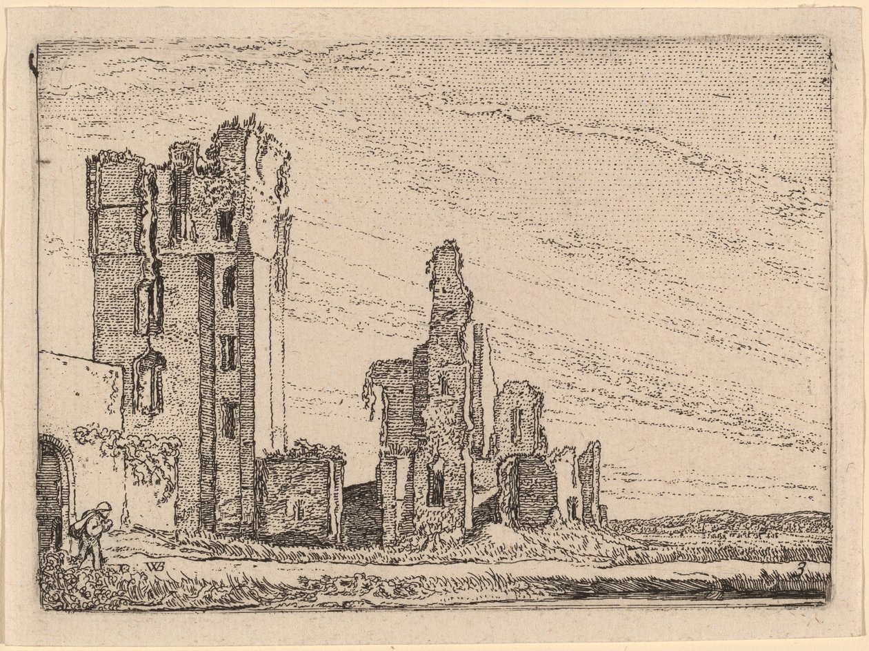 Due rovine (Huys te Kleef vicino a Haarlem) da Willem Buytewech