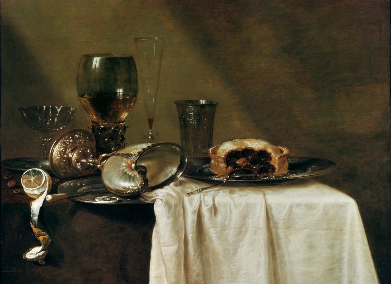 La crostata di ribes nero, 1635 da Willem Claesz. Heda