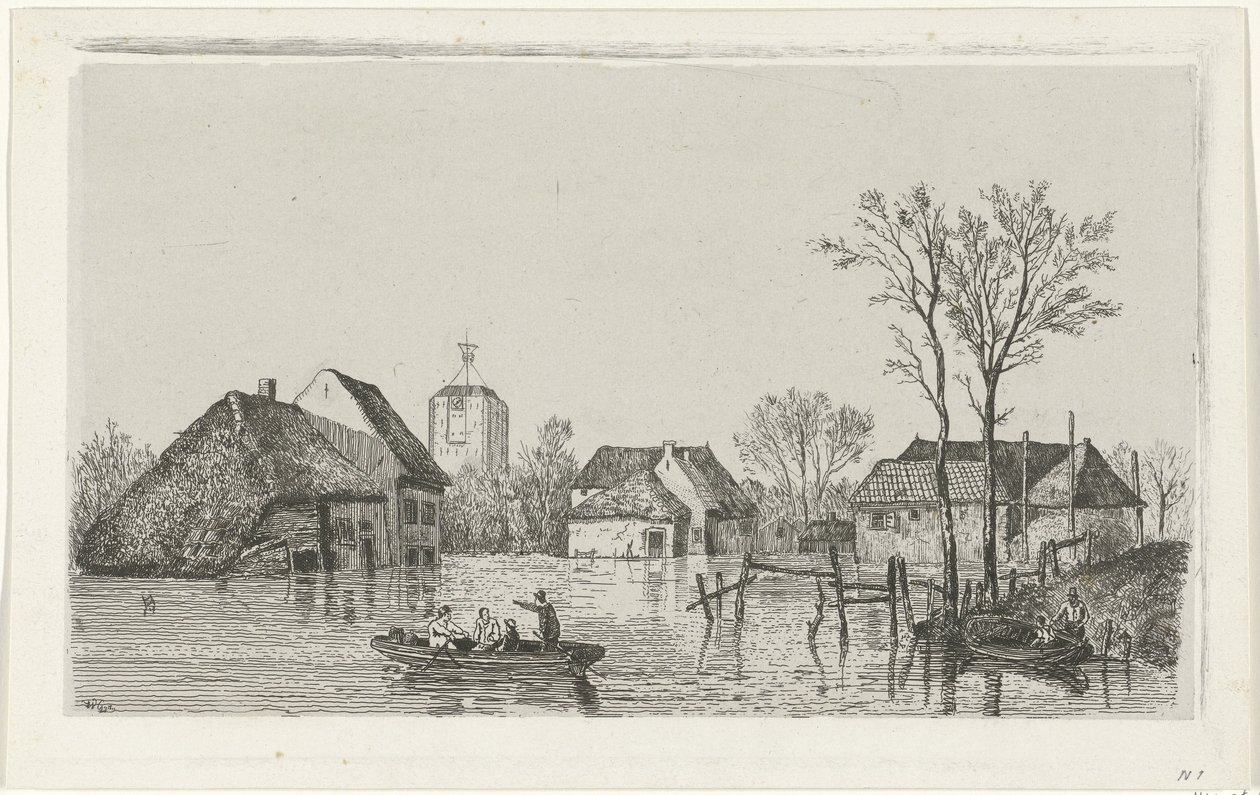 Inondazione a Beesd, 1855 da Willem Gruyter jr.