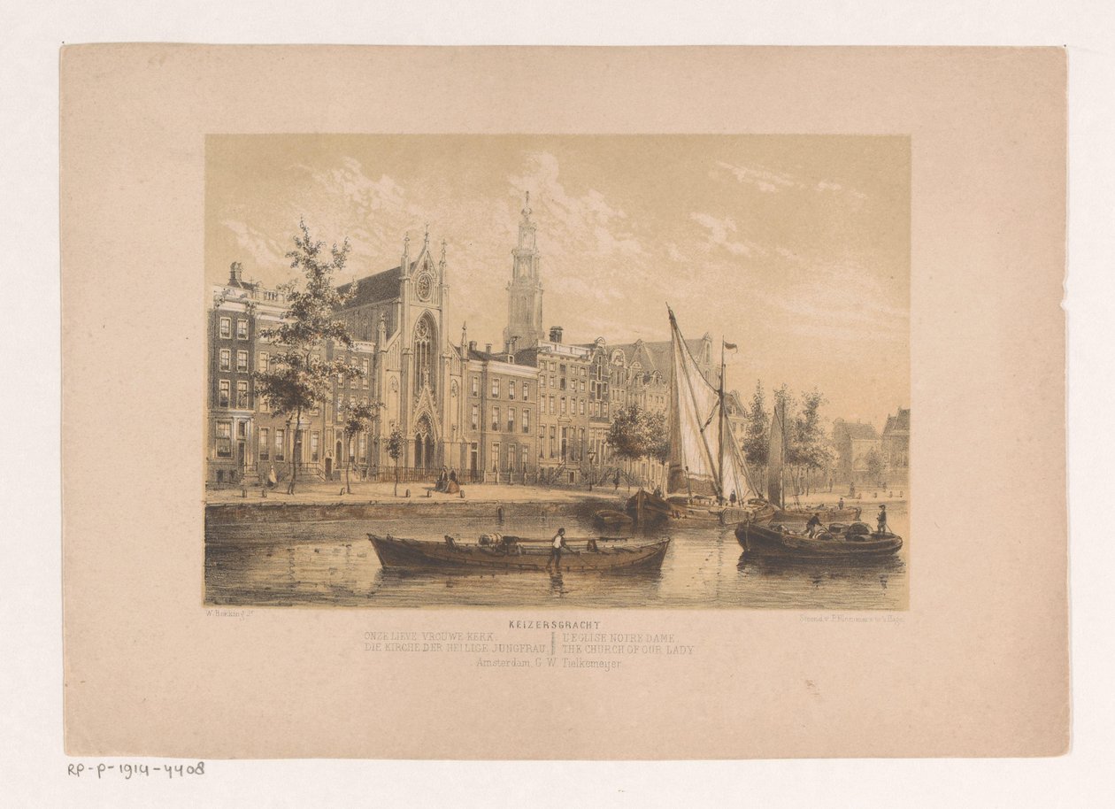 Keizersgracht con la Chiesa di Nostra Signora ad Amsterdam da Willem Hekking jr.