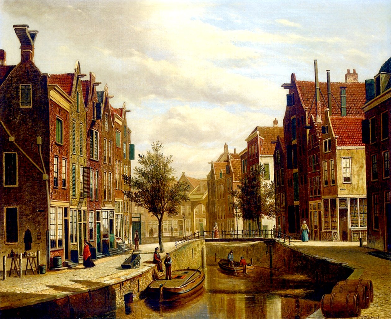 Un canale olandese da Willem Koekkoek